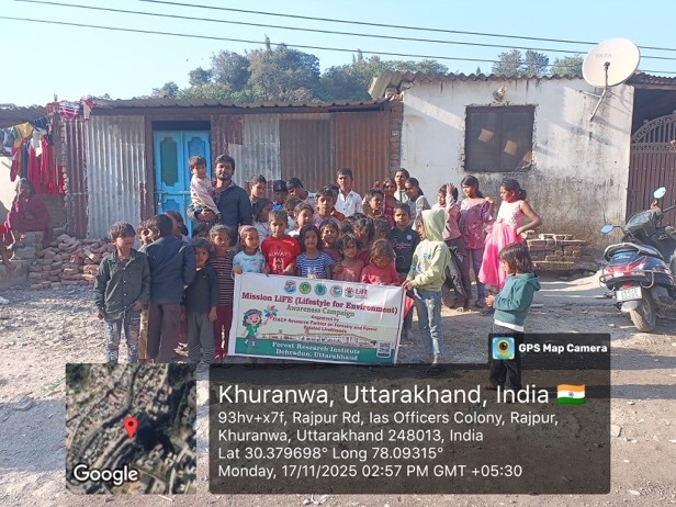 EIACP RP FRI Dehradun conducted a Mission LiFE Sensitization Workshop and Quiz on forest and energy conservation at Sahastradhara Basti and Bindal Pul Basti in Dehradun